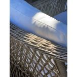 Outdoor pvc rattan lounge chair with cushions 