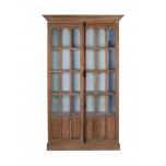 2 door display bookcase with glass front panels