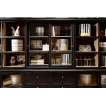 Block and chisel large bookcase with glass doors