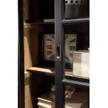 Block and chisel large bookcase with glass doors