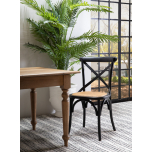 Block & Chisel black distressed birch wood crossback dining chair