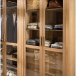 Block and chisel wardrobe drawers and shelves in brushed oak