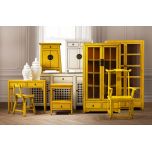Painted lacquered cabinet with 2 doors and 1 drawer