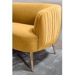 Modena 3 seater sofa in yellow with ribbed backing