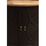 half moon black sideboard with oak top