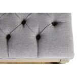 grey deep buttoned ottoman with wooden base Château Collection 