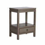 Indochine bedside table with one drawer and open shelf