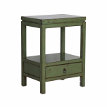 khaki lacquered bedside table with 1 drawer