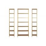 gold and wicker narrow bookshelf 