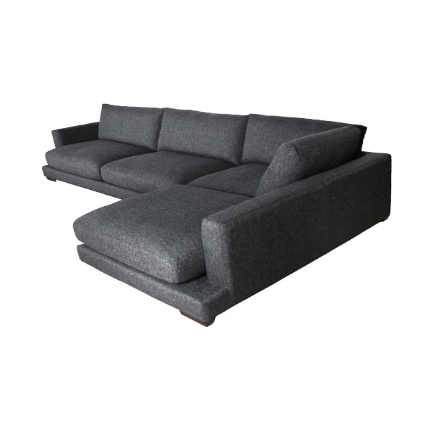 Charcoal upholstered modern corner unit