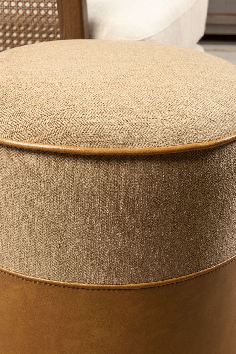 Leather and fabric stool