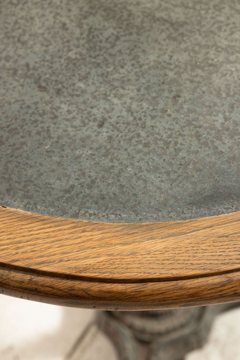 Block & Chisel round café table with zinc top