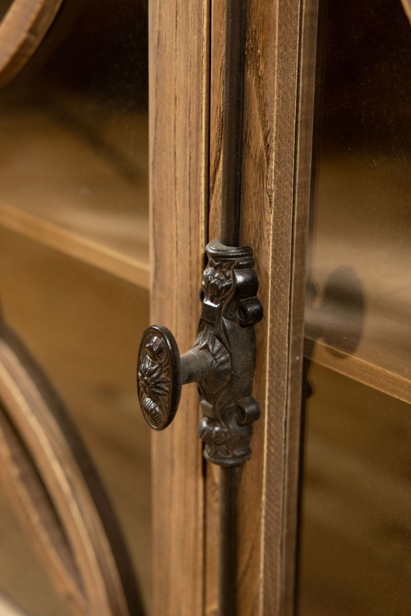 Old elm sideboard with 4 glass doors Château Collection 