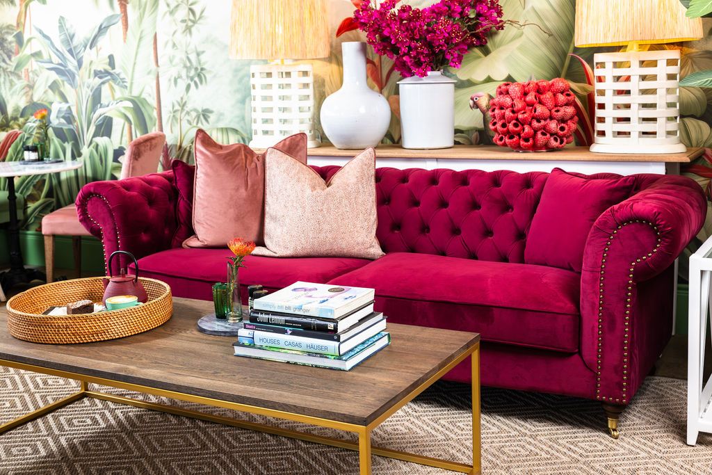 Lillian coffee table with gold base and antique weathered top