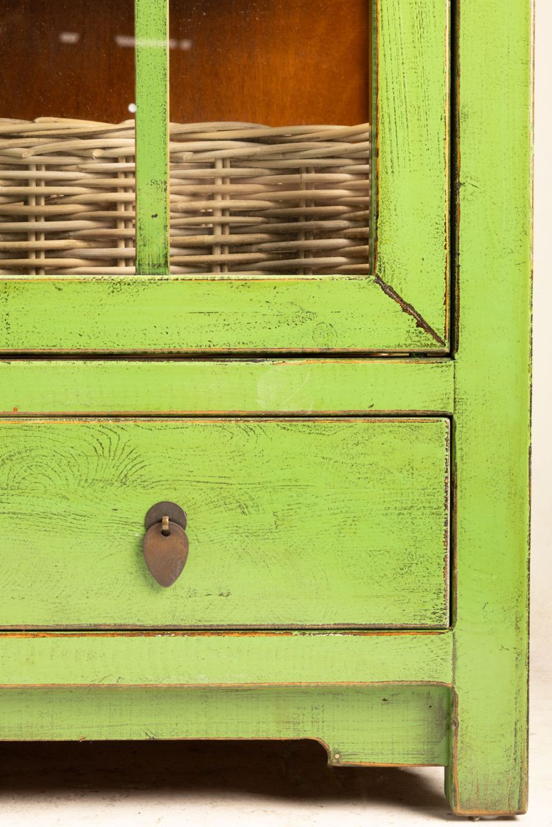 Cabinet with glass doors and drawers