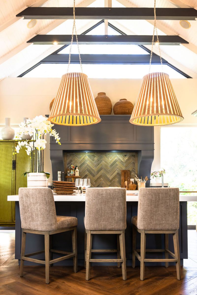 Upholstered modern counter stool