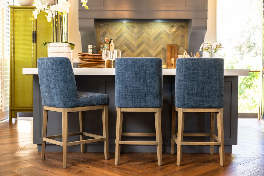 Upholstered modern counter stool