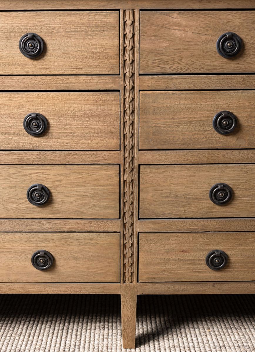 Wooden sideboard with 8 drawers