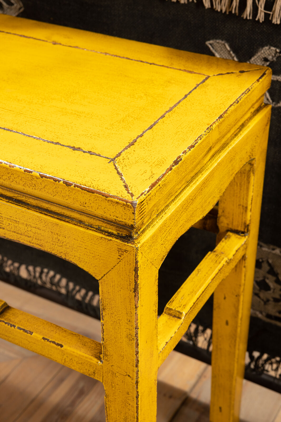 yellow lacquered chinese console