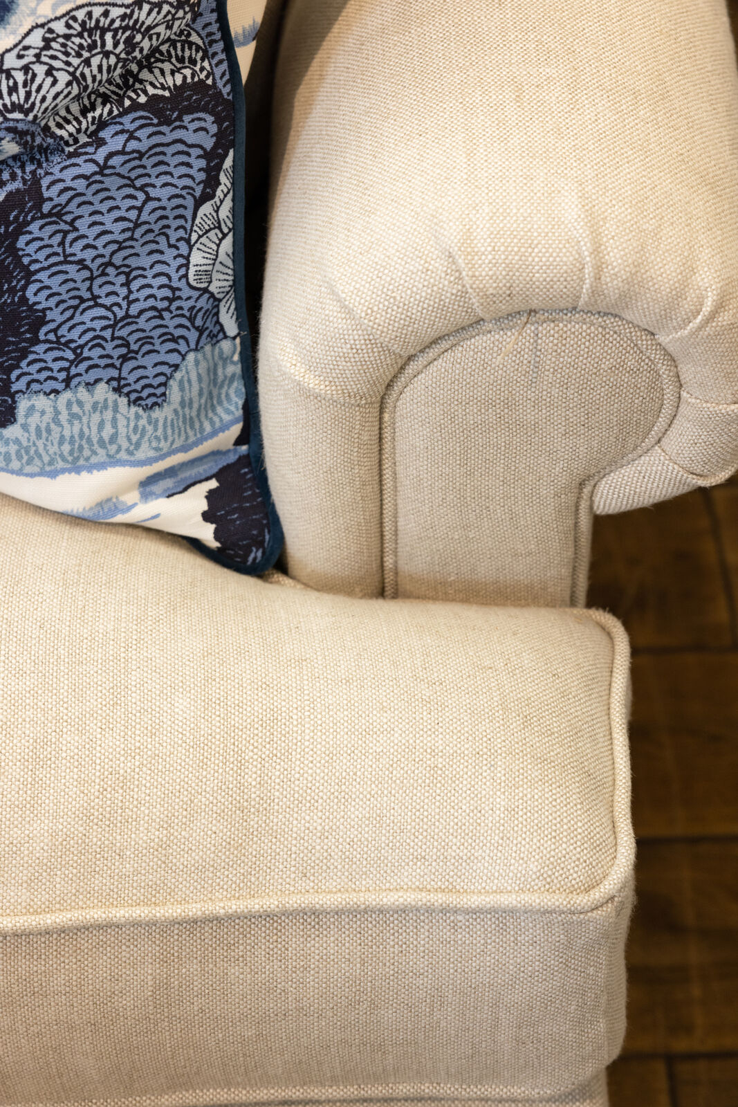 Block & Chisel yale linen upholstered sofa