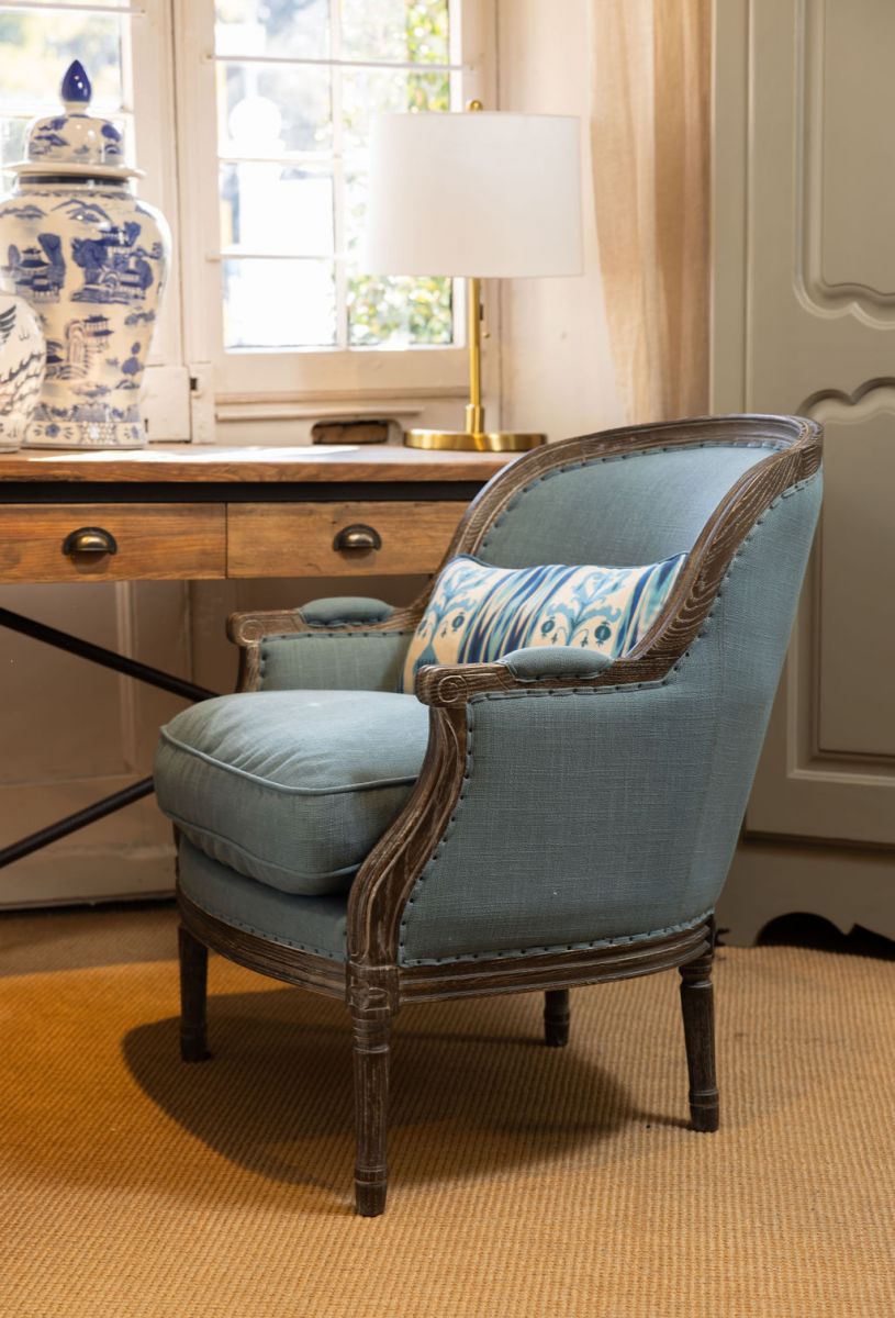 French chair with wooden frame