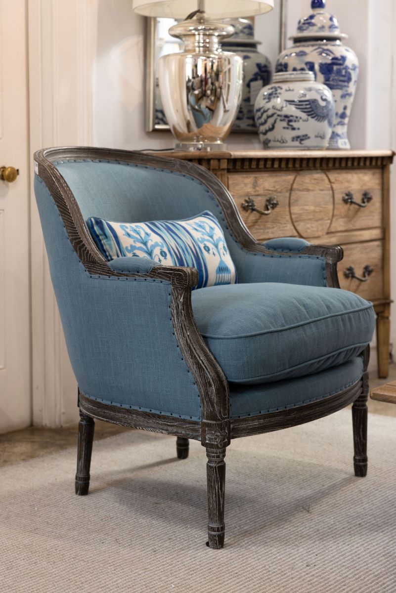 French chair with wooden frame