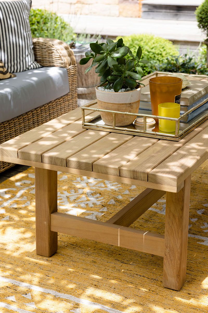 outdoor block and chisel coffee table