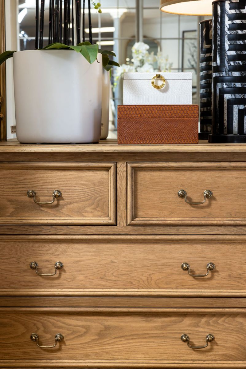 french provincial style 4 drawer chest weathered oak