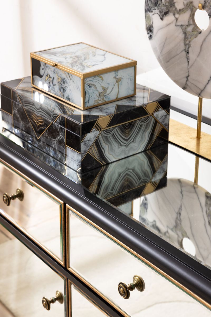 Block & Chisel mirrored 4 drawer/door sideboard