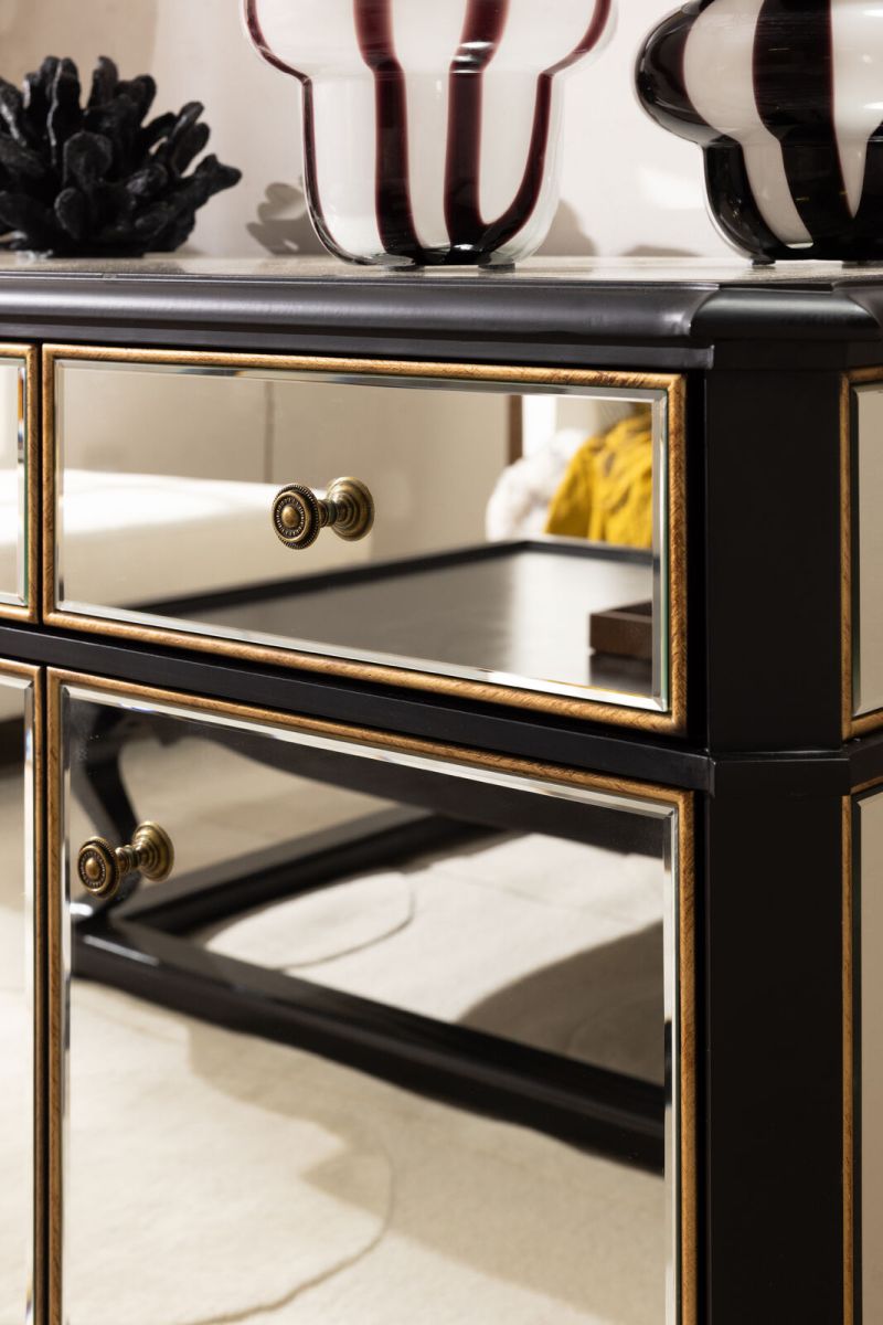 Block & Chisel mirrored 4 drawer/door sideboard