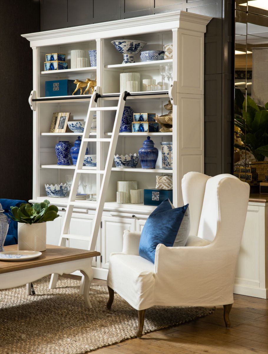 slipcover wingchair with oak legs