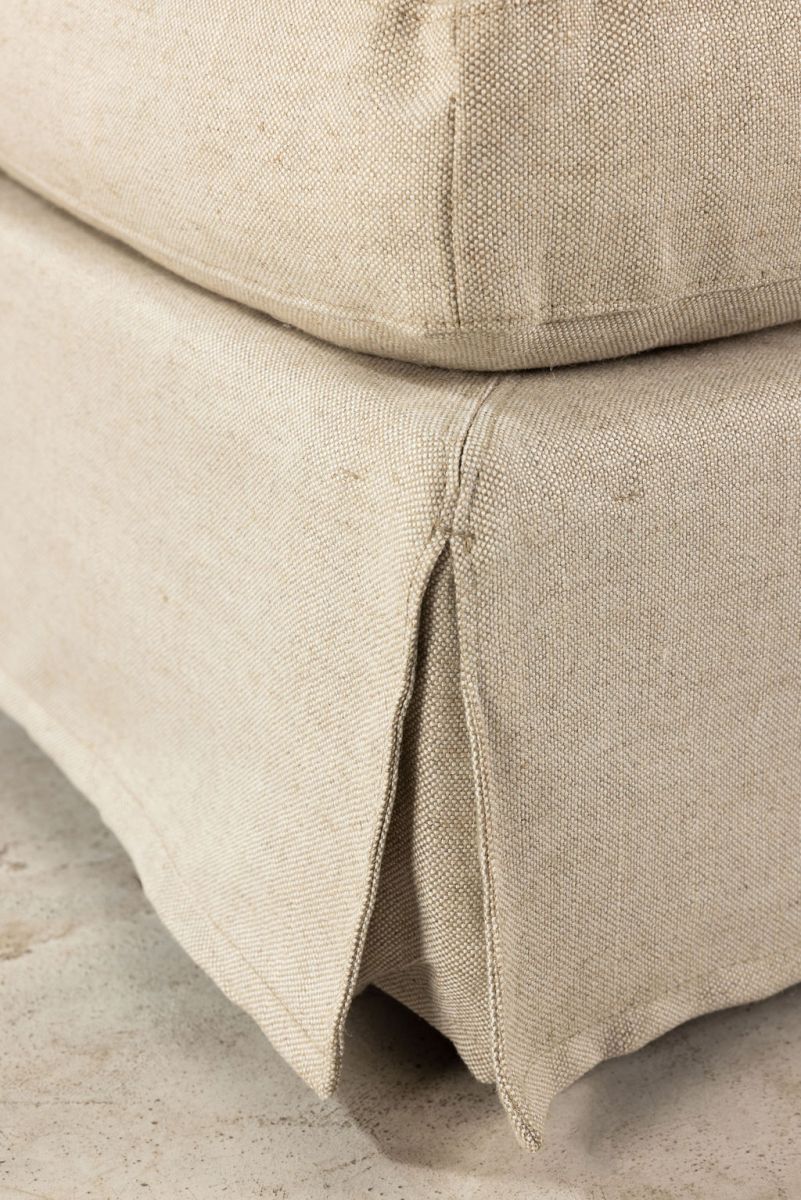 block and chisel corner sofa in linen