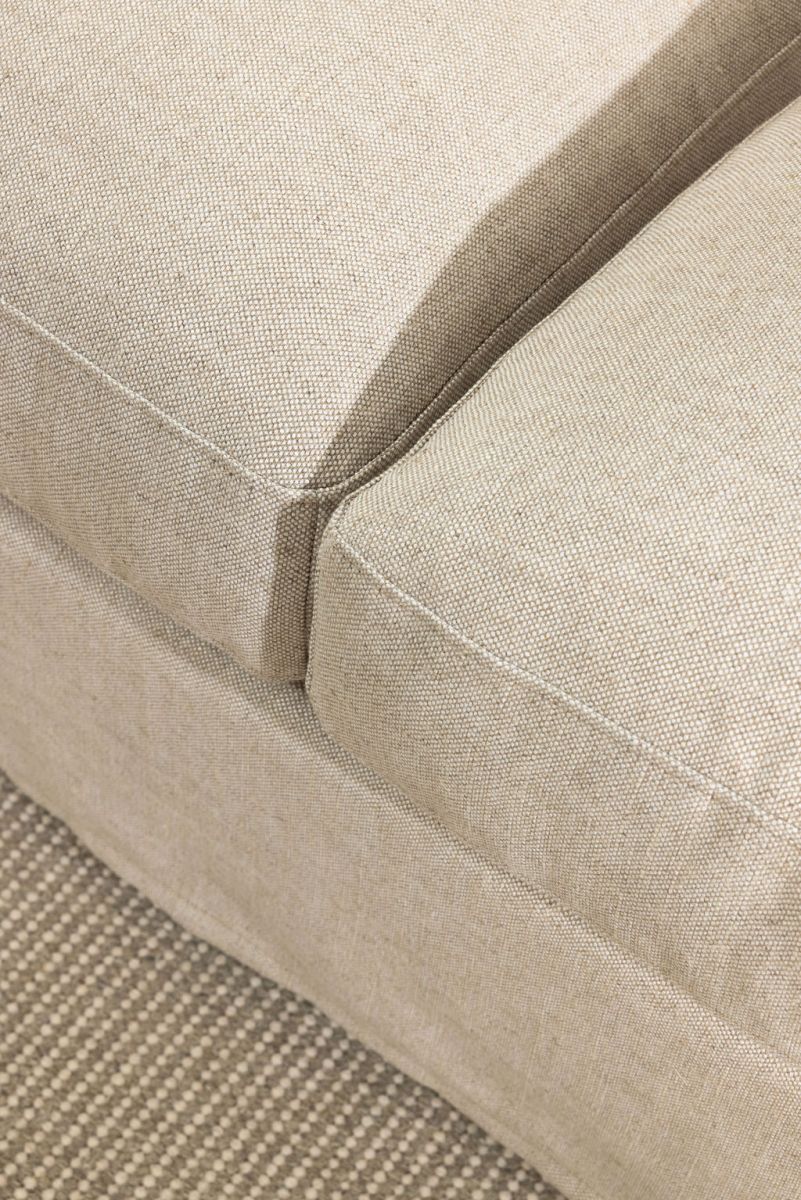 block and chisel corner sofa in linen