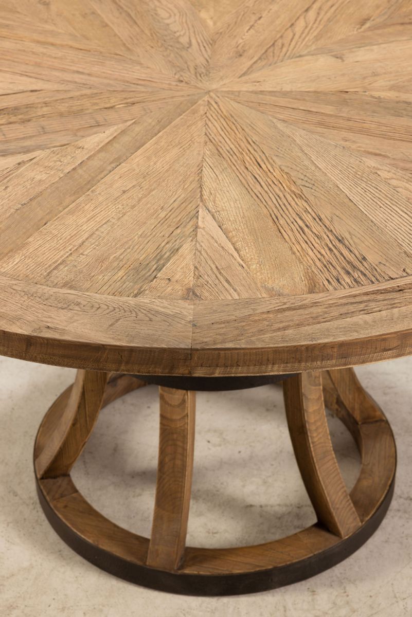 Old elm round dining table