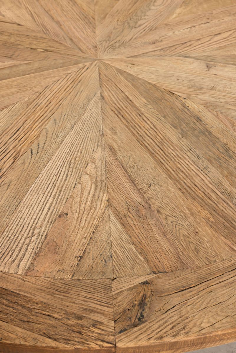 Old elm round dining table