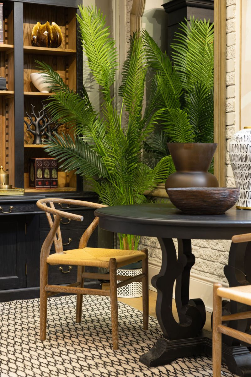 wishbone dining chair with woven seat 