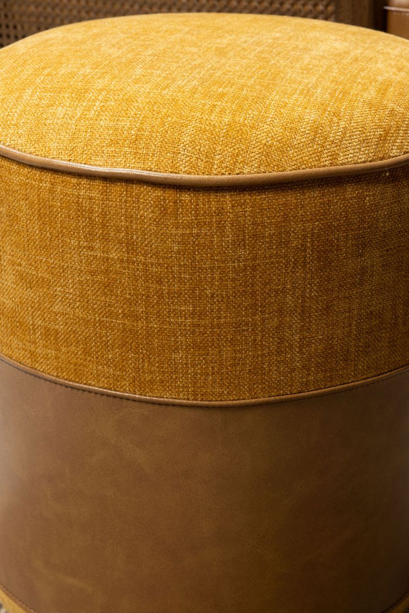 Leather and fabric stool