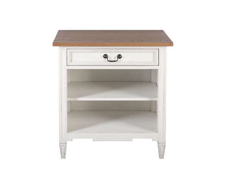 Block & Chisel weathered oak bedside table with antique white base