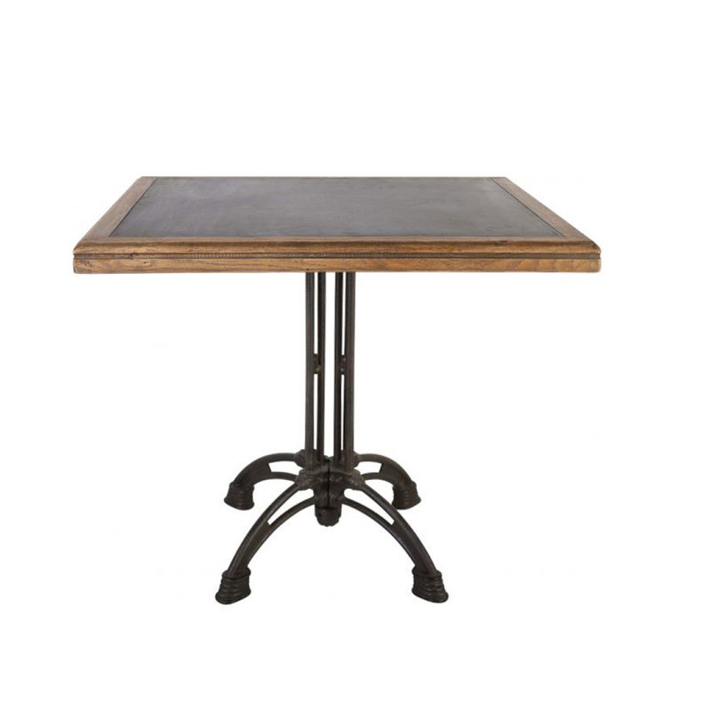 Block & Chisel square café table with zinc top