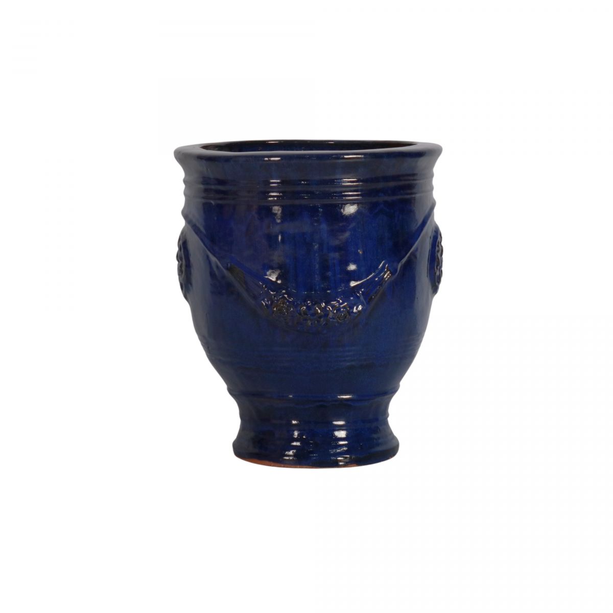 block and chisel blue anduze glazed pot