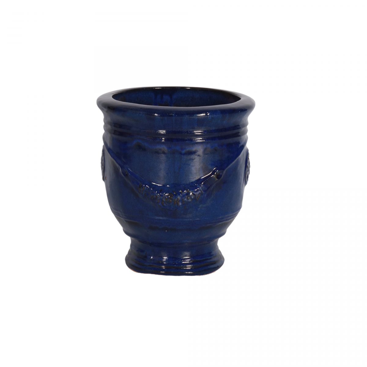 block and chisel blue anduze glazed pot