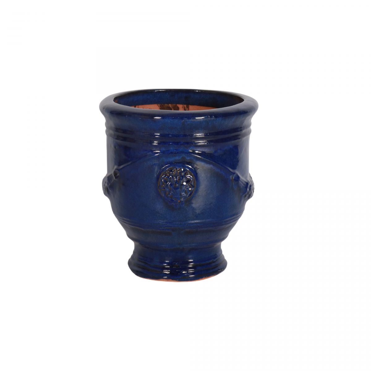 block and chisel blue anduze glazed pot