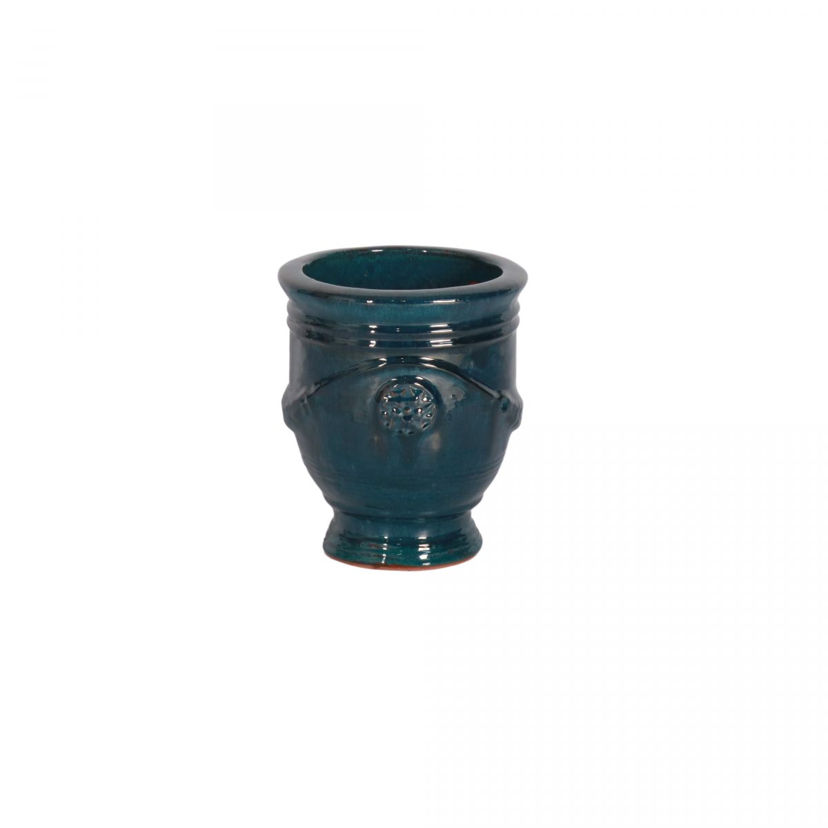 block and chisel teal  anduze glazed pot