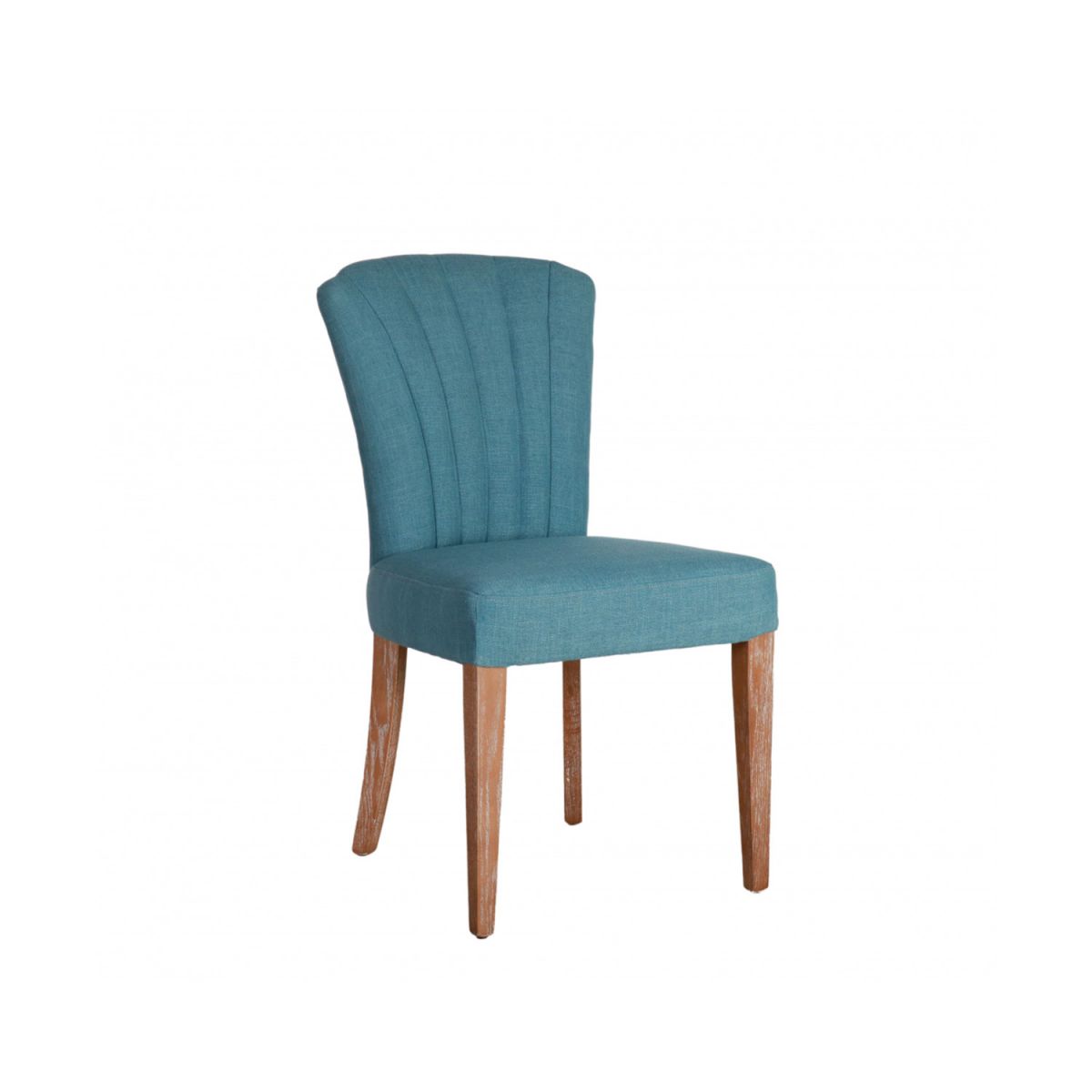 Upholstered dining chair with fan back upholstered detail 