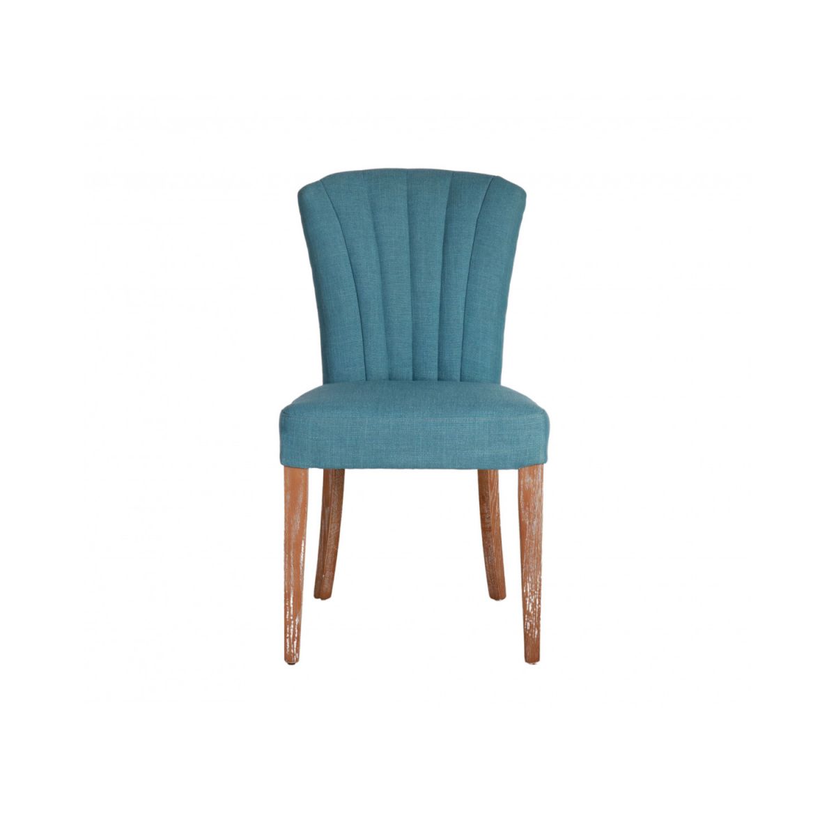 Upholstered dining chair with fan back upholstered detail 