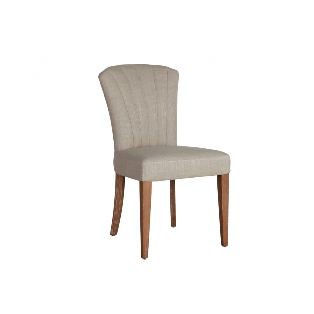 Upholstered dining chair with fan back upholstered detail 