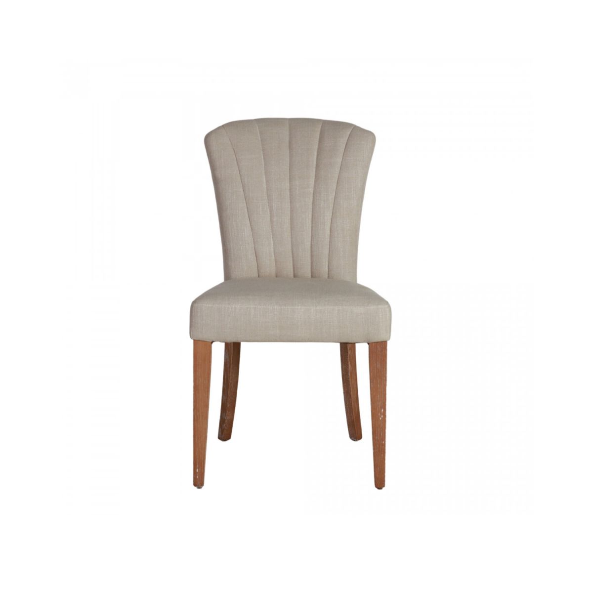 Upholstered dining chair with fan back upholstered detail 