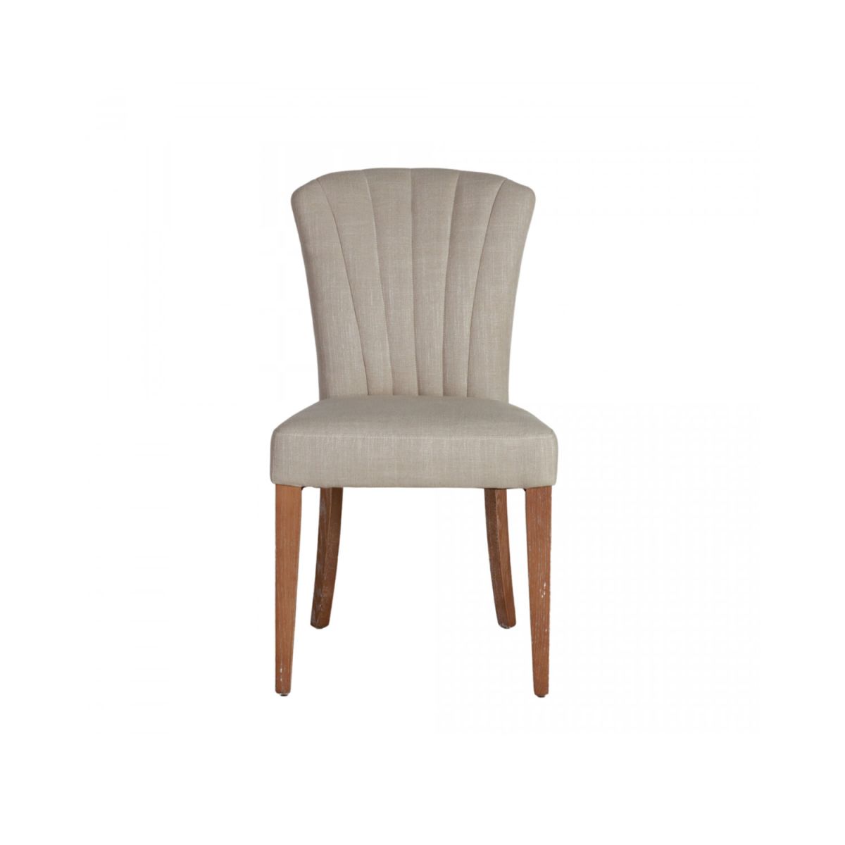 Upholstered dining chair with fan back upholstered detail 