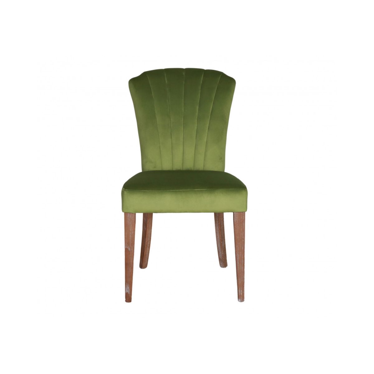 Upholstered dining chair with fan back upholstered detail 