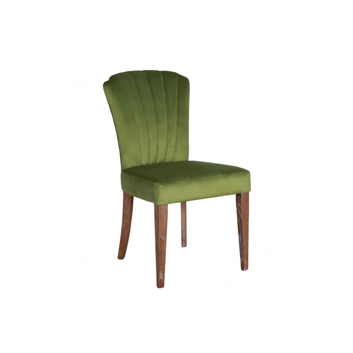 Upholstered dining chair with fan back upholstered detail 